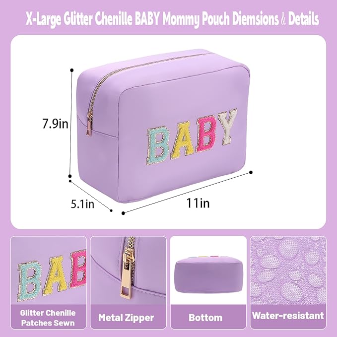 Travel Essentials Makeup Bag for Women Water-resistant Toiletry Organizer Nylon Cosmetic Pouch Preppy Stuff