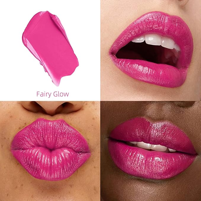 2-Pack Moisturizing Pink Purple & Soft Pink Lipstick Set – Hydrating Creamy Lip Color for Dry, Cracked Lips, Weightless Glossy Lip Balm with Vitamin E, Long Lasting Vegan Lipstick
