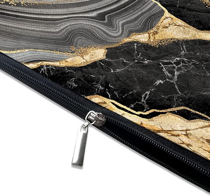 Cute Makeup Bag for Purse Canvas Waterproof Funny Cosmetic Bags for Women Zipper Travel Toiletry Pouch-Black Marble Makeup Bags