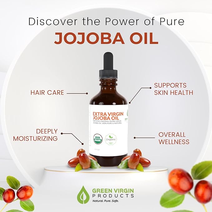 Organic Moringa & Jojoba Oil Bundle – 100% Pure, Cold Pressed, Extra Virgin, Food Grade Oils for Face, Hair & Body – Deep Moisturizing, Anti-Aging & Nourishing Skin Care Duo (2 x 4oz Bottles)