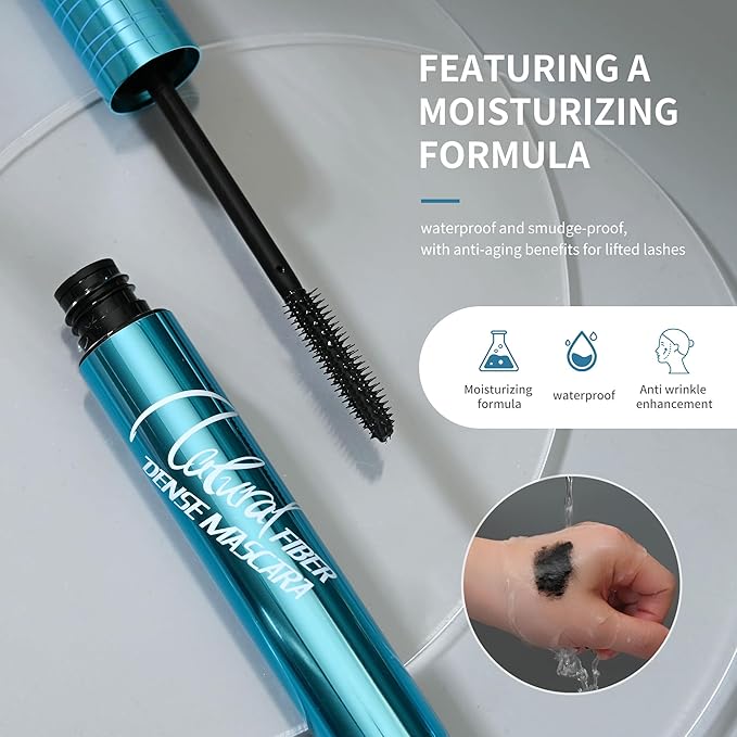 Volumizing Mascara for Older Women 60 Plus - Lengthening & Thickening Formula, Smudge-Proof, Clump-Free, Waterproof Mascara for Thin Lashes, Ultra-Defining Lash Lift for Mature Eyes (Black, 1)