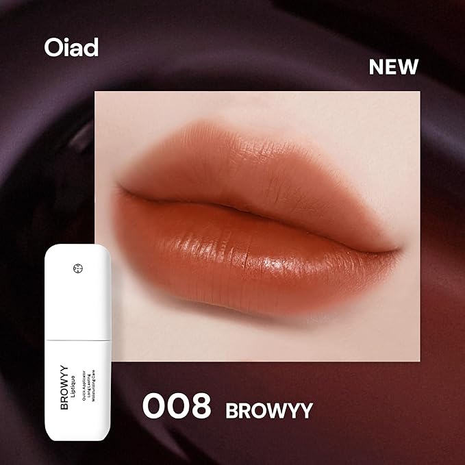 Liptique Korean Lip Stain Peel Off - 24 Hour Long Lasting Lip Tattoo, Waterproof & Transfer Proof, Nourishing & Hydrating Lip Tint for Women, Instant Plumping Lip Tints Peel Off (008 BROWYY)