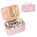 OCHEAL Makeup Bag for Women, Monogram Cosmetic Bag with Brush Holder, Pink Travel Makeup Case Beauty Toiletry Bag Organizer Personalized Gifts for Girls Bridesmaid, Sister, Wife, Friends Initial O