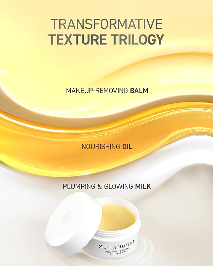 SumaNurica Peptide Cleansing Balm, Biotech Makeup Remover, All-in-One Facial Cleanser, Oil Cleanser for Sensitive & Acne-Prone Skin, Deep Cleanse Waterproof Makeup & Impurities, 3.5oz/100g