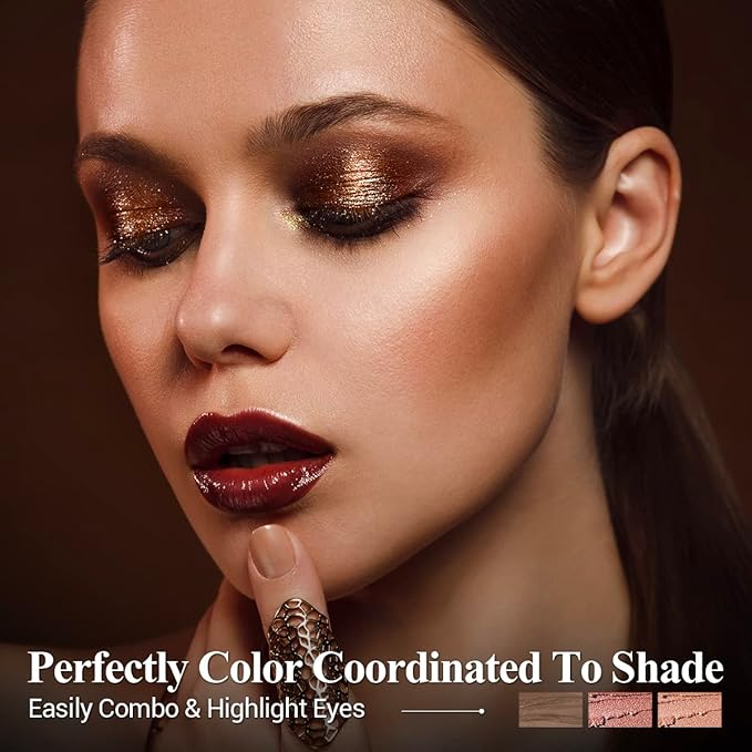 3PCS Eyeshadow Stick,Shimmer Red And Matte Brown Cream Eyeshadow Pencil Crayon with Crease-proof Formula,Waterproof & Long Lasting Eye Shadow Sticks Set