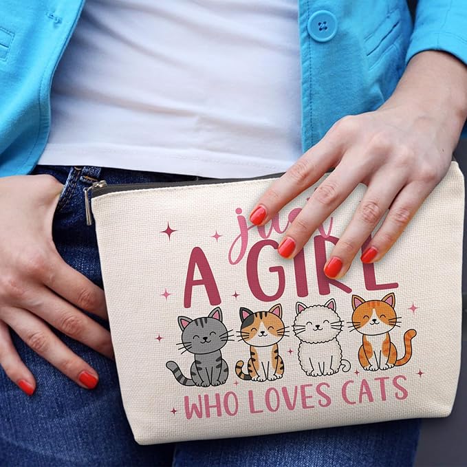 Cat Makeup Bag Cute Cats Themed Gifts for Cat Lovers Women Girls Funny Birthday Friendship Christmas Gifts Cute Cats Pencil Case Zipper Pouch for Women Best Friends Mom Sister Bestie