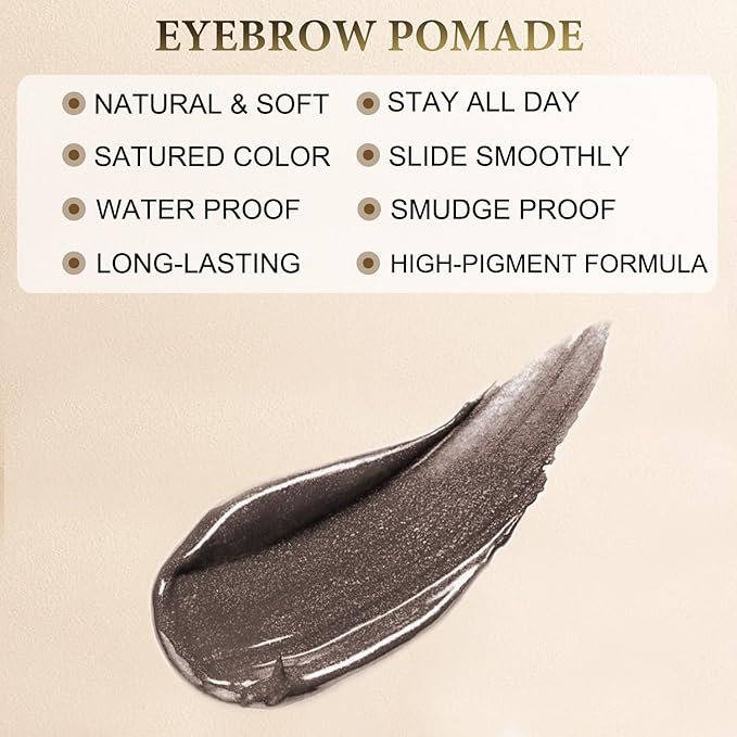 LAVONE Eyebrow Stamp Pencil Kit - Makeup Brow Stamp Trio with Waterproof Eyebrow Pencil, Eyeliner, Pomade, Dual-ended Brush - Dark Coffee