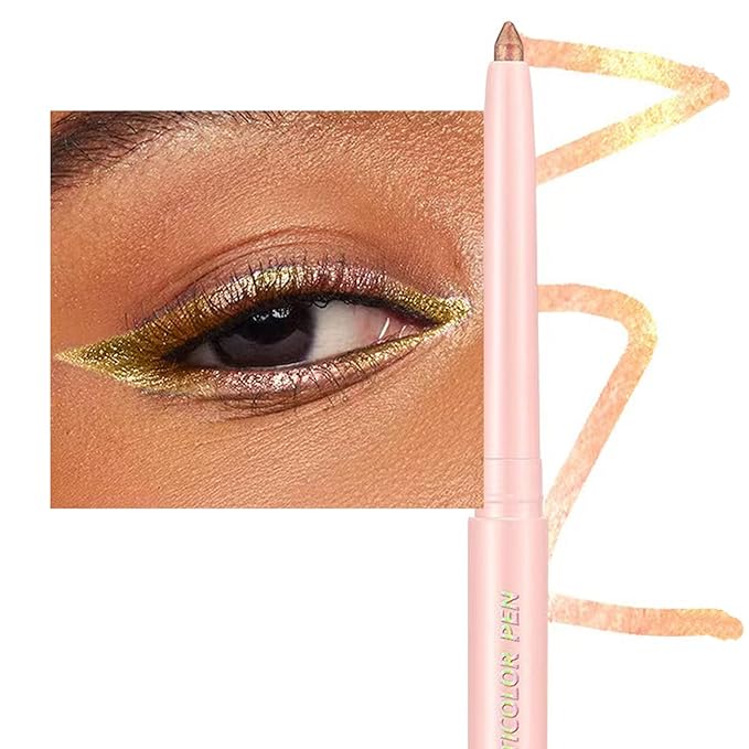 Eyeliner Eyeshadow Stick Chameleon Metallic Glitter Eyeliner Pen Multicolor Cream Shimmer Glitter Smooth Eyes hadow Stick Waterproof Long Lasting Eye liner Pencil,Smudge-proof, Transfer-proof # 01