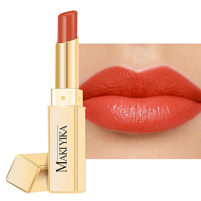 MAKI YIKA Moisture Red Lipstick for Women Hydrated Tinted Lip Balm for Dry Cracked Lips Weightless Glossy Lip Color Juicy Finish,MA037 Apricot Peach