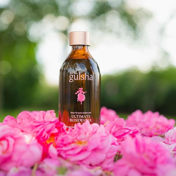GULSHA ULTIMATE ROSEWATER, Natural Rosa Damascena Flower Water, Cleanses, Nourishes and Tones Skin, Restores Radiance to Your Skin, Free from Chemicals, 100% Natural Glow Rose Essence, 250ml/8.45fl oz