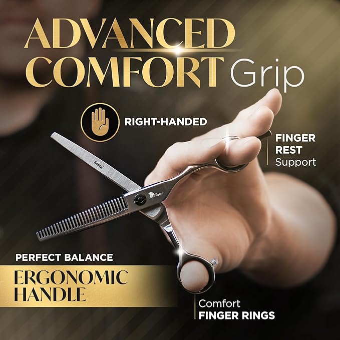 Fagaci Thinning Shears for Hair Cutting 6" Razor-Sharp, Hair Thinning Scissors with Precise Cut, Texturizing Shears Lasting Sharpness and Durable Steel