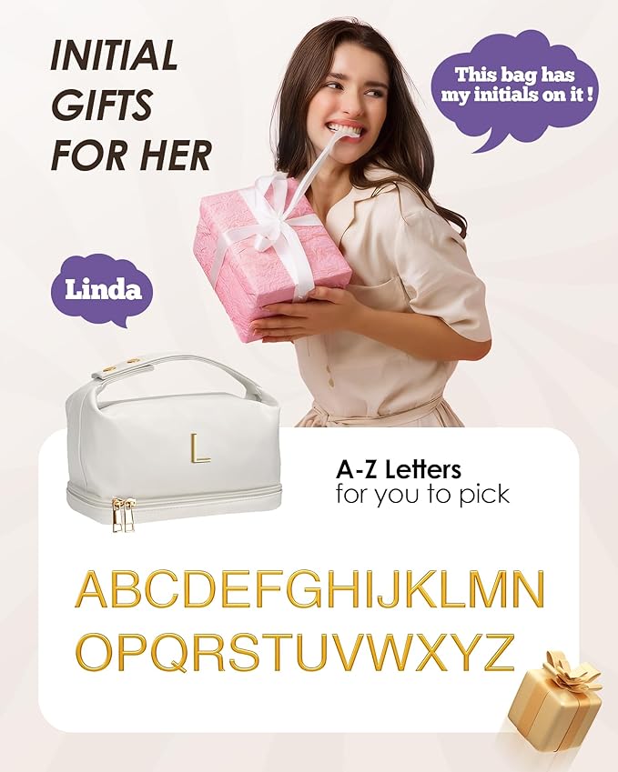 College Gifts, Makeup Bag for Women, Bridesmaid Engagement Gift for Her Travel Toiletry Bag Make Up Bag Bridal Shower Gifts for Engagement Bridesmaids Gift Teacher Gifts