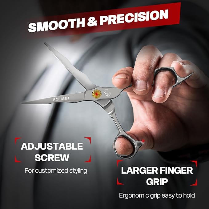Professional Barber Hair Scissors Thinning Shears Kit - 6.8" HIGH-END Extremely Sharp Haircut Scissors Hairdressing Texturizing Hair Cutting Shears Set 440C Stainless Steel for Salon Home Stylists
