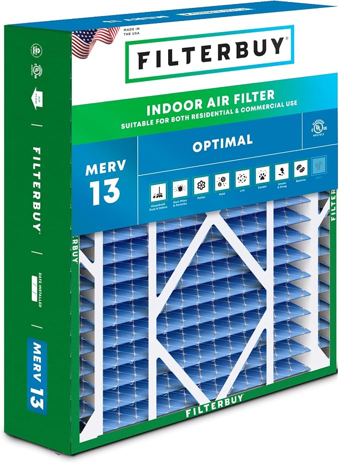 Filterbuy 21x24.5x5 Air Filter MERV 13 Optimal Smoke & Allergy Defense by Filterbuy