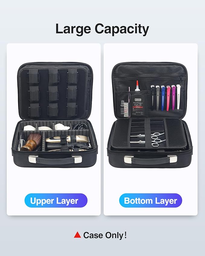 Luxtude Large Barber Case, Barber Bags for Clippers and Supplies, Travel Hair Clipper and Trimmer Case, Barbers Accessories for Wahl 5Star/Hatteker/Oneisal/Andis Grooming Kits, Christmas Gifts