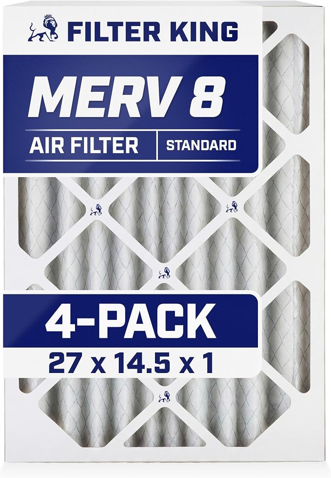 Filter King 27x14.5x1 Air Filter | 4-PACK | MERV 8 HVAC Pleated A/C Furnace by FilterKing
