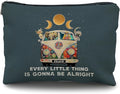 Boho Blue Hippie Makeup Bag - Peace Love Affirmations Gift