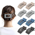 8 Pack French Flat Hair Clips for Women – Large Matte No-Slip Claw Barrettes for Thick & Thin Hair, Strong Hold Styling Accessories (Dark Neutral)