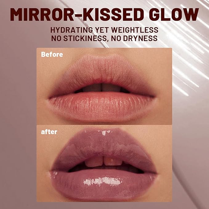 3 Colors Moisturizing Glossy Lip Gloss Lipstick Tint，Korean Long Lasting & Waterproof Lip Stain| Glossy Lip Gloss with Lovely Soft Butter Gloss | Buildable, Blendable, Moisturizing, Non-Sticky