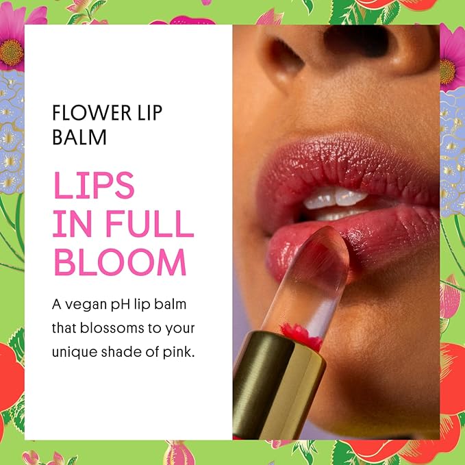 Winky Lux Flower Balm, pH Lip Balm, Color Changing Lipstick and Tinted Lip Balm, Vegan & Cruelty Free, Hydrate & Plump, Sheer Pink Lipstick, Pink Flower with Vanilla Scent