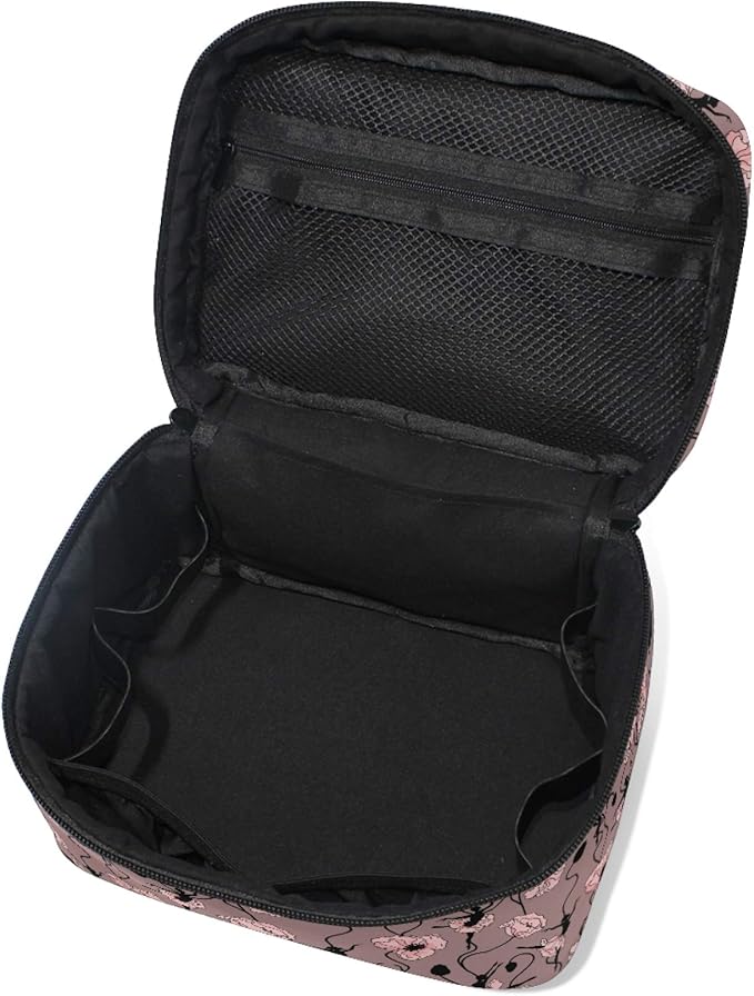 Makeup Bag, Poppy Flower Dancing Girl Travel Makeup Organizer Bag Cosmetic Cases Toiletry Bags for Girl Women Ladies
