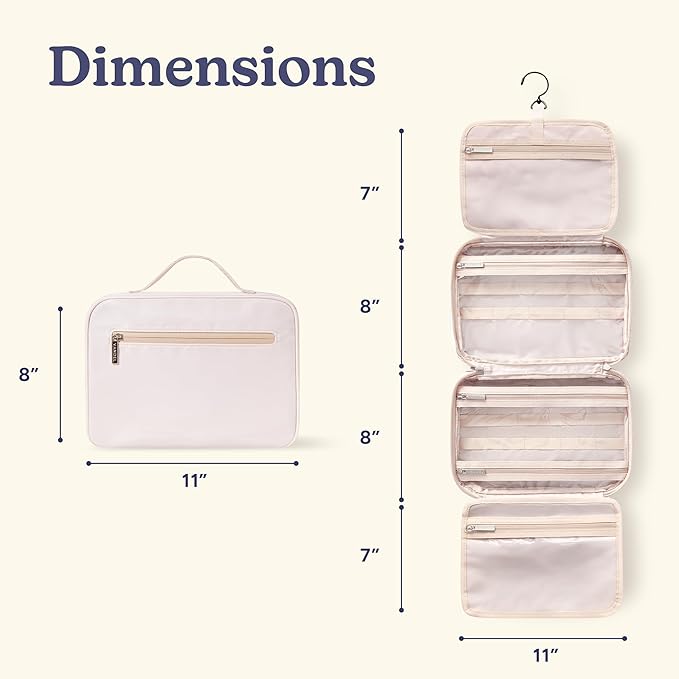 VANDEL Waterproof Hanging Toiletry Bag for Travelling, Hanging Makeup Bag, Cosmetic Travel Bags for Women Travel Toiletry Bags, Makeup Case Toiletries Organizer Hygiene Bathroom Shower Caddy
