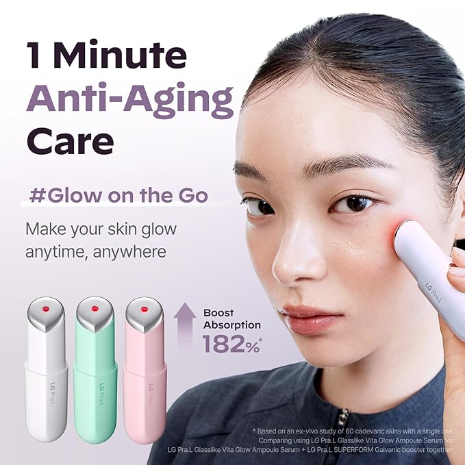 Superform Galvanic Booster Blush Pink, 1min booster for ageless skin, anti-aging and firming pocket booster, glow on the go, Korean skincare, Gifts, Stocking Stuffers for Women