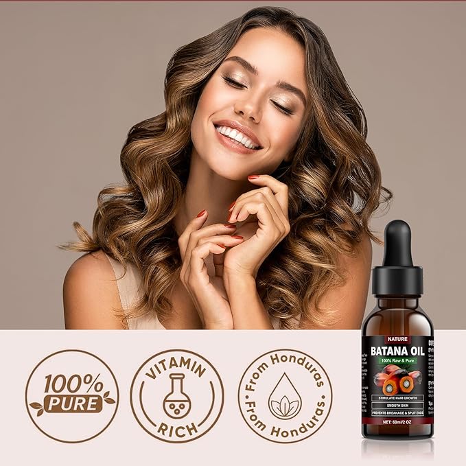 Batana Oil for Hair Growth - Organic, Unscented, Clear Oil for All Hair Types - Enhances Radiance & Nourishment