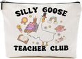 Teacher Gifts Makeup Bag, Funny Goose Cosmetic Bag, Teacher Appreciation Gift Organizer Zipper Pouch Retirement Graduation Novelty Gag Gift for Women Girls New Teachers Coworker Friends