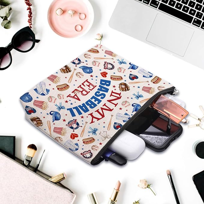 Baseball Gifts Makeup Bag for Women Birthday Gift for Baseball Lovers Baseballs Fans Merch Cosmetic Bag Pouch