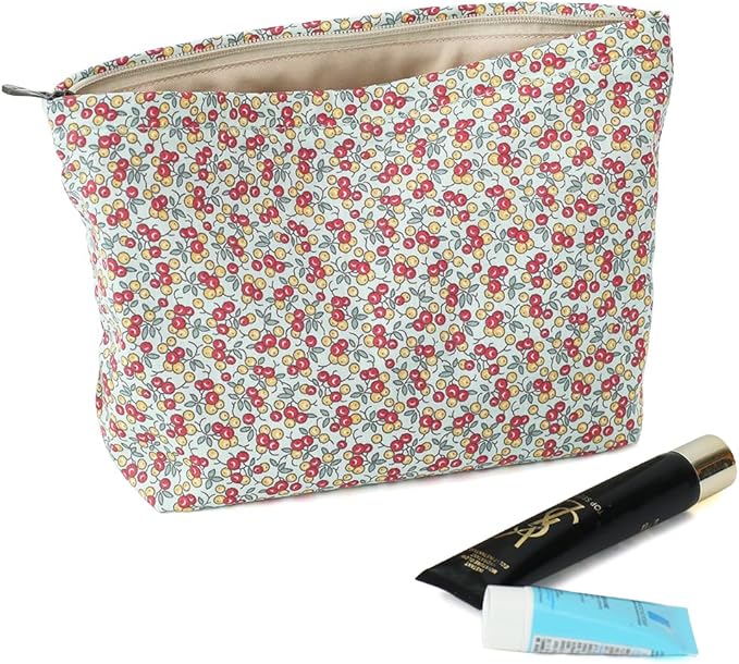 Large Capacity Cotton Printed Makeup Bag - Travel Cosmetic Pouch & Toiletry Organizer with Zipper, Perfect for Daily Use or as a Gift