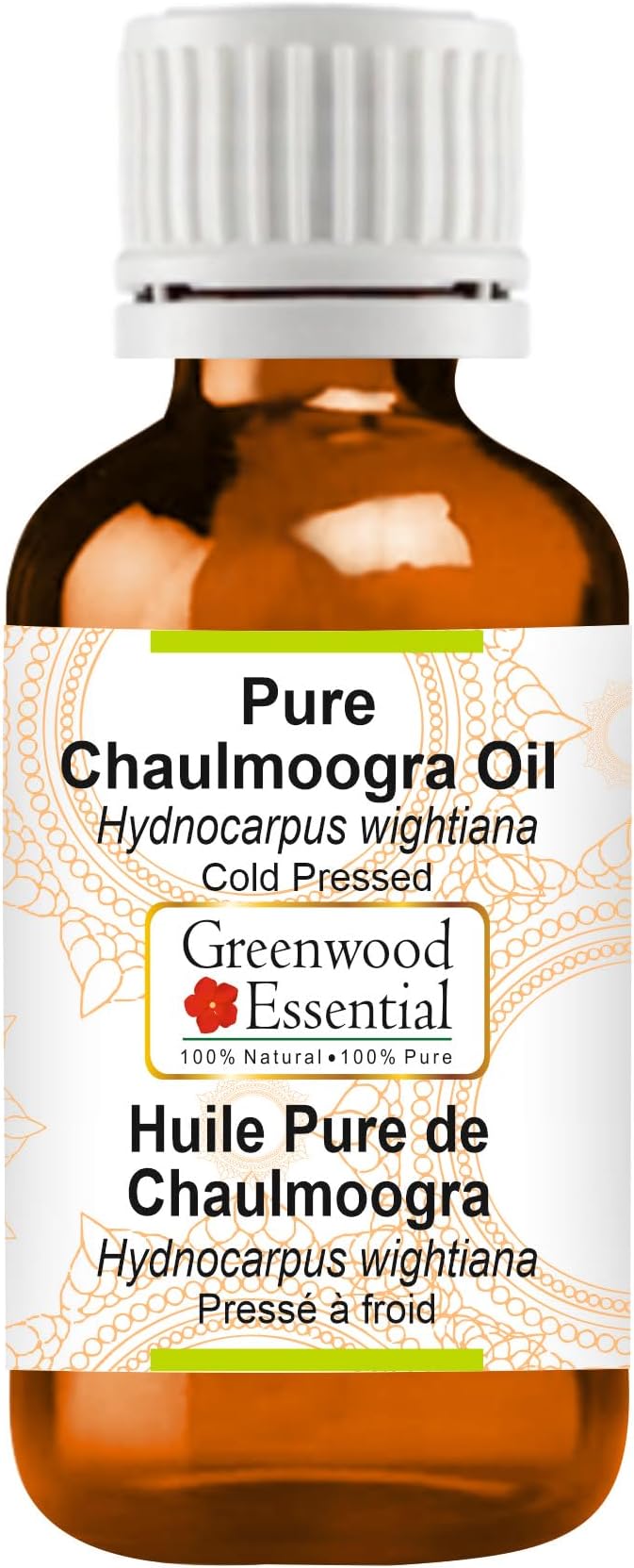 Greenwood Essential Pure Chaulmoogra Oil (Hydnocarpus wightiana) 100% Natural Therapeutic Grade Cold Pressed for Personal Care 100ml (3.38 oz)