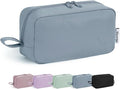 Narwey Cute Makeup Bag Small Toiletry Bag Travel Cosmetic Bag Organizer Make Up Bags with Organized Pockets for Women (Greyish Blue, Large)