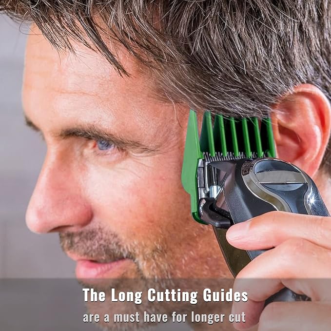 Clipper Guards Compatible with Wahl 10 12 14 16 18 20 Hair Clipper Guards 6pcs Extra Long Clipper Guard Attachments 2.5 Inch Clipper Guides Multiple Sizes Universal 2.5", 2.25", 2", 1.75", 1.5", 1.25"