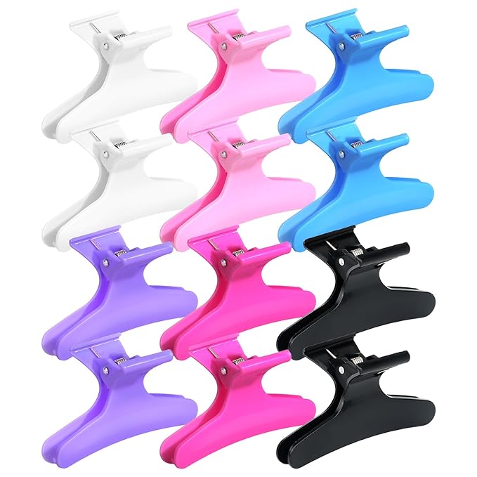Ondder Butterfly Hair Claw Clips for Styling & Sectioning - Pro Hair Clamp Clips for Makeup, Cutting & Coloring - Hair Accessories for Women & Girls