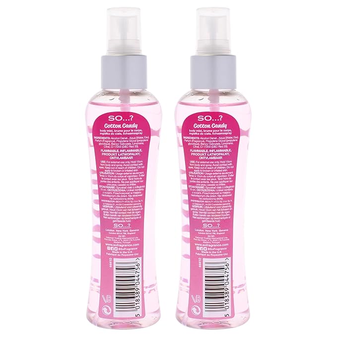 So...? Cotton Candy Body Mist for Women - 3.5 oz Body Mist - Pack of 2