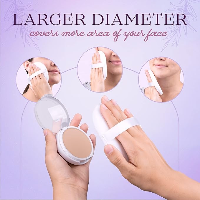 NextClimb Extra Large 4.5” White 100% Cotton Powder Puff for Makeup, Round, Comfortable to Hold