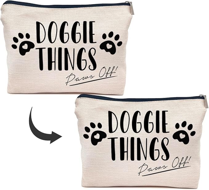 IWXYI Pet Mom Gift,Gift For Pet Mom,Doggie Things Bag,Dog Things Makeup Make Up Bag Zipper Pouch Travel Toiletry Gifts For Dog Mom Lover