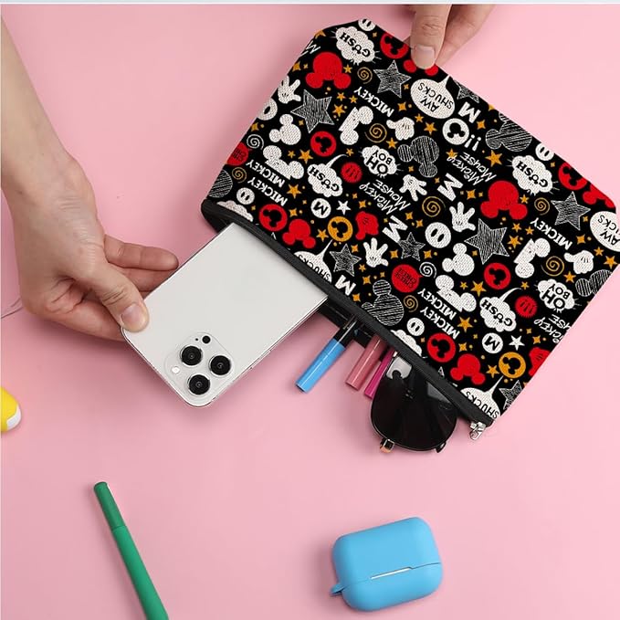 Cartoon Mouse Makeup Bag Cosmetic Bag Zipper Pouch Funny Cute Mouse Themed Gifts Animal Lover Gifts Friendship International Nurses Day Birthday Gift for Women Girl Sister Girlfriend