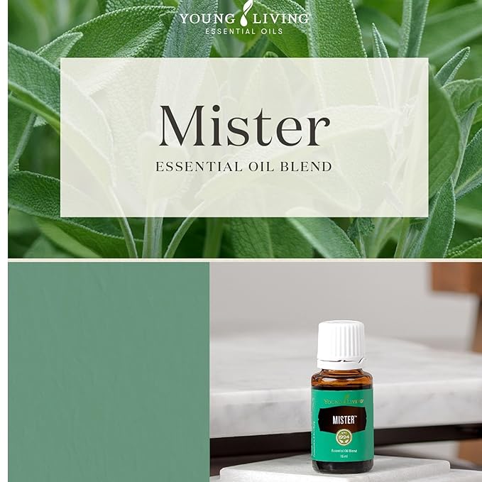 Young Living Mister Premium Essential Oil - Hormonal Balance Aromatherapy - Masculine Energy Support - Men's & Women's Wellbeing - Enriched with Sage and Lavender - 15ml