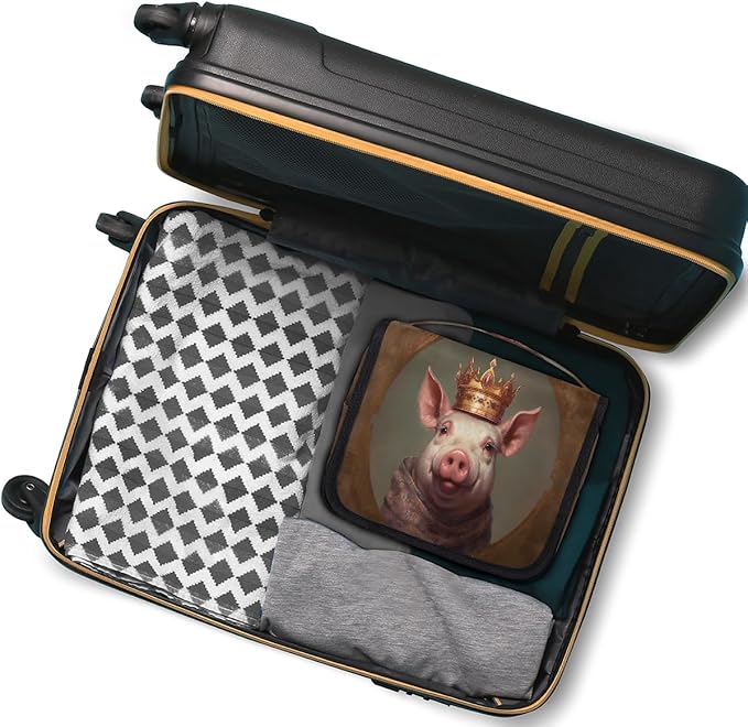 Travel Toiletry Bag for Women & Men Funny Animal Pig Hanging Cosmetic Organizer Portable Waterproof Makeup Case Make Up Bag with Compartments Travel Essentials for Bathroom Shower