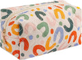 Makeup Bag Travel Cosmetic Bag for Women Girls, Zipper Make Up Pouch, Floral Flowers Toiletry Organizer Makeup, Portable Storage Bag, Cosmetic Travel Cloth Bag (UU Colourful)
