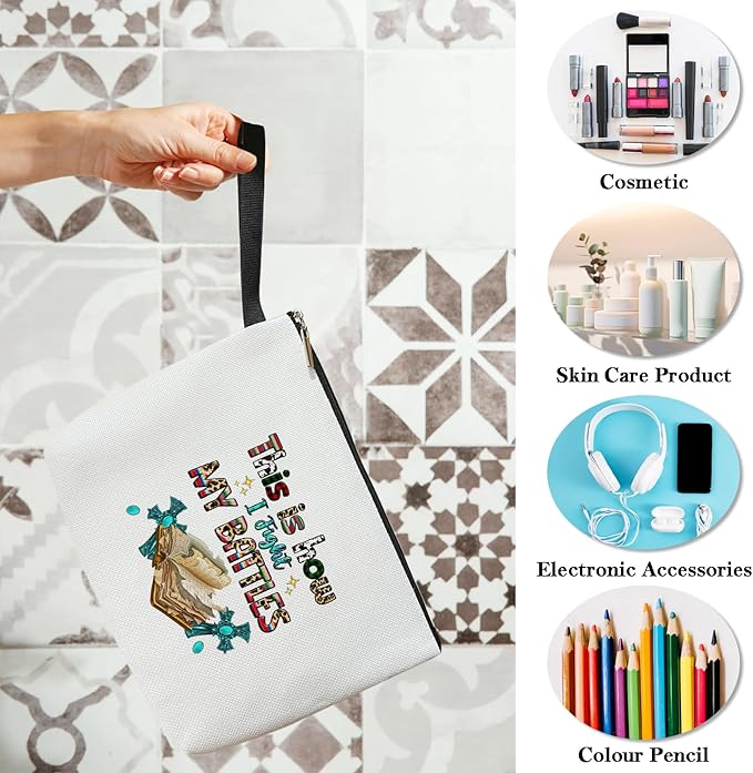 Christian Cosmetic Bag for Women,Bible Verses Gifts for Friend Mother Coworker Travel Essentials Purse Toiletry Pouch Cosmetic Bag with Zipper(This is How I Fight my battle)/35
