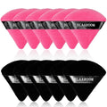 12 Pieces Velour Pure Cotton Powder Puff Face Makeup Triangle Powder Puffs for Loose Powder Wet Dry Cosmetic Foundation Beauty Sponge Makeup Tools -Black Rose Red