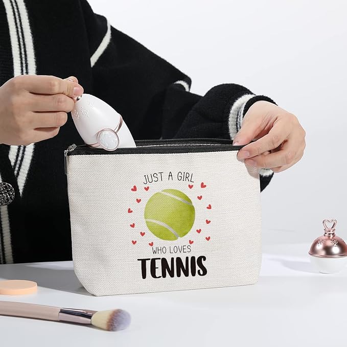 Tennis Gifts Makeup Bag, Birthday Gifts for Women Players Best Friend Sister Coworker BFF Besties Her, Tennis Accessories Cosmetic Bag