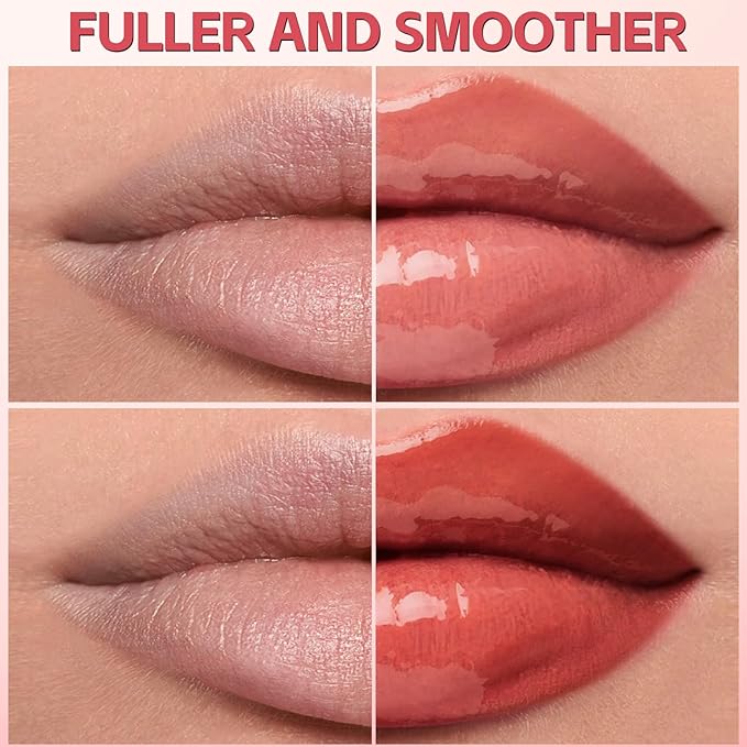 3D Voluming Lip Gloss Long Lasting Moisturizing Lip Gloss for Women Shine and Glowy Finish Lip Makeup 2Pcs