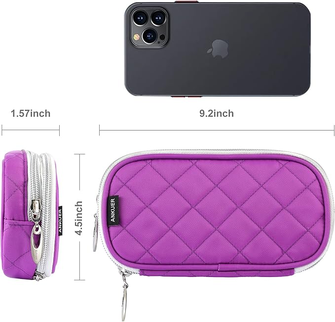 ANKUER Travel Makeup Bag for Women: Small Cosmetic Bag Organizer Cosmetic Case Pouch for Girls (Purple)