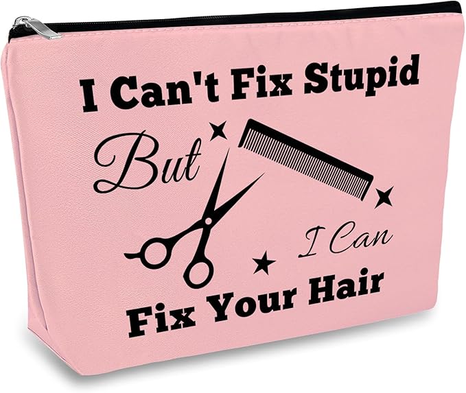 Hairdresser Gifts Hair Stylist Makeup Bag Hair Dresser Cosmetic Bags for Women Hairstylist Funny Gift for Hairdresser Purple Cosmetic Pouch Travel Makeup Case Christmas Graduation Birthday Present