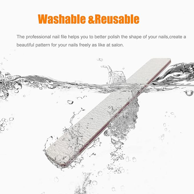 27pcs Double Sided Emery Board,100/180 Grit Nail Files for Acrylic Nails, Professional Nail File
