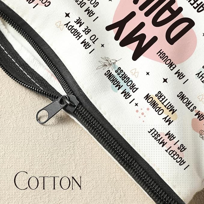 2 PCS Inspirational Gifts for Women Positive Affirmations Makeup Bag Motivational Gifts Encouragement Gifts for Women Female Sister Friend Coworker Christmas Cosmetic Bag Travel Toiletry Bag